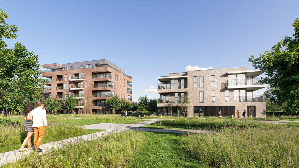 Zij aanzicht van de nieuwbouwappartementen