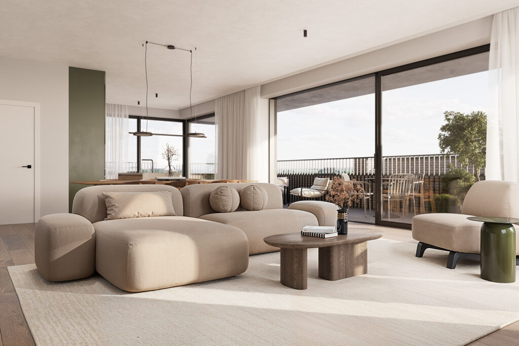 Voorbeeld van een ingerichte woonkamer