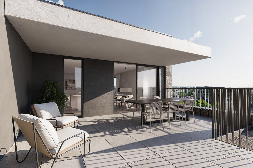 Afbeelding van het terras van de penthouse